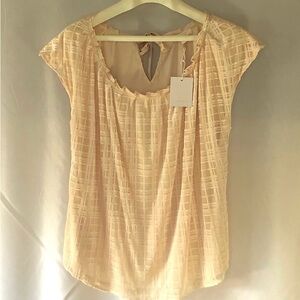 NWT Lauren Conrad sleeveless blouse double layered size large light pink/cream